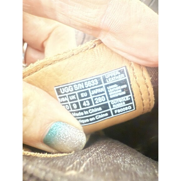 UGG Leather Chelsea 5633 Boots Men Size 10 Brushed Brown Pull On - Picture 5 of 7